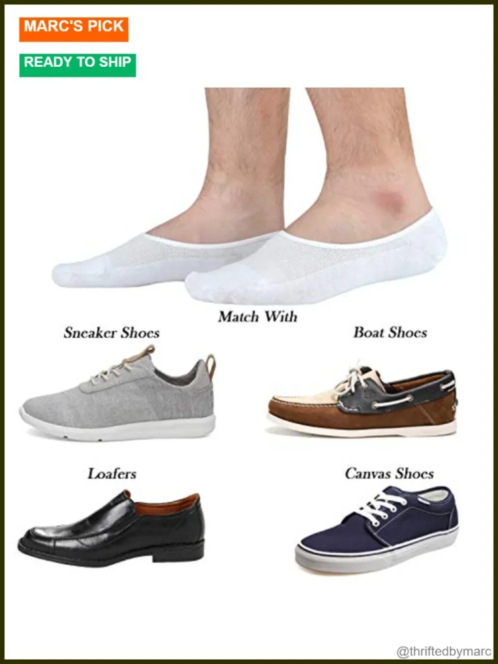 Mens No Show Socks, Loafer Sneaker Low Cut Cotton Socks With Non Slip Grips 6